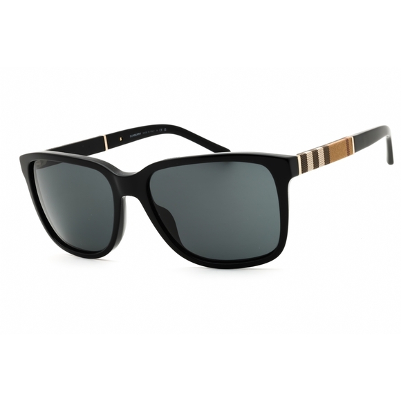 NWT Burberry BE4181-300187 Black Rectangle 58mm Sunglasses